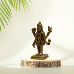 3 Inch Dhanvantari Brass Idol – Divine Ayurvedic God Statue for Health & Healing Pooja