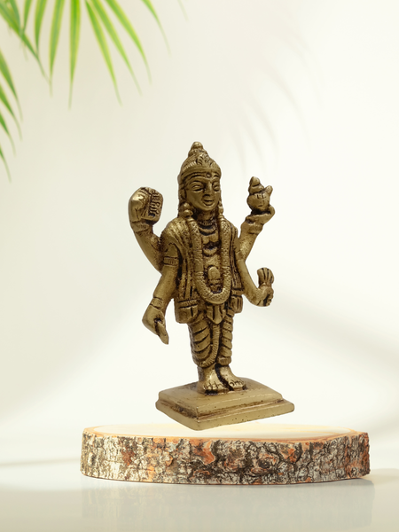 3 Inch Dhanvantari Brass Idol – Divine Ayurvedic God Statue for Health & Healing Pooja