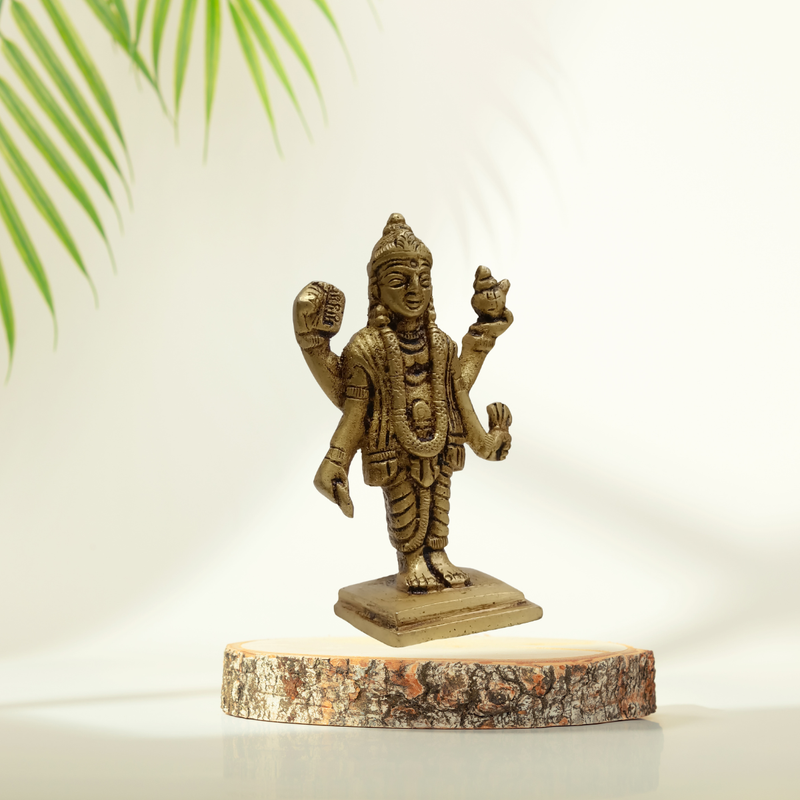 3 Inch Dhanvantari Brass Idol – Divine Ayurvedic God Statue for Health & Healing Pooja