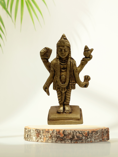 3 Inch Dhanvantari Brass Idol – Divine Ayurvedic God Statue for Health & Healing Pooja
