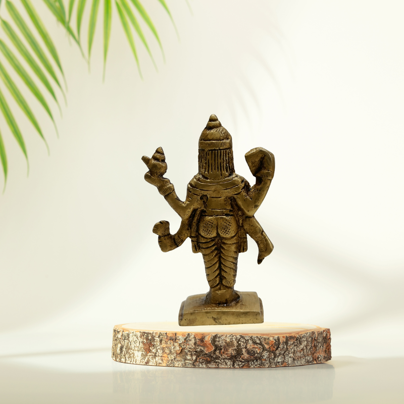 3 Inch Dhanvantari Brass Idol – Divine Ayurvedic God Statue for Health & Healing Pooja