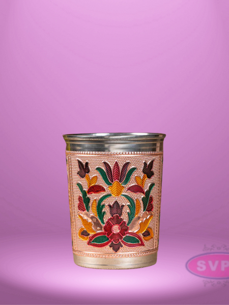 Floral Design Meenakari Glass