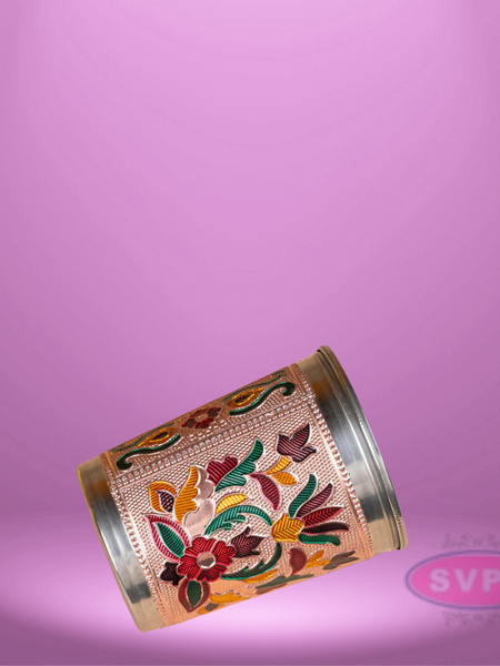 Floral Design Meenakari Glass