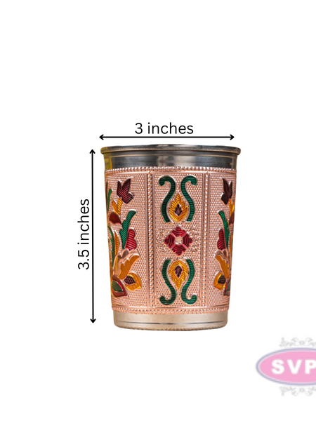 Floral Design Meenakari Glass