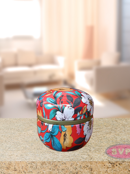 Floral Design Round Shaped Tin  Decorative Boxes / Return Gifts