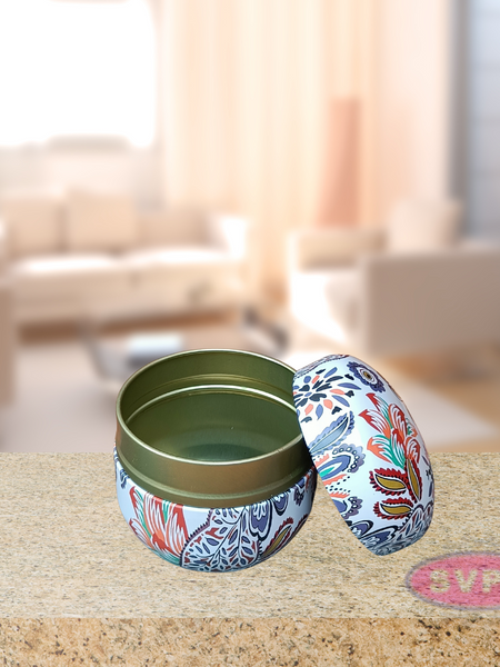 Floral Design Round Shaped Tin  Decorative Boxes / Return Gifts