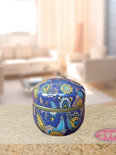 Floral Design Round Shaped Tin  Decorative Boxes / Return Gifts