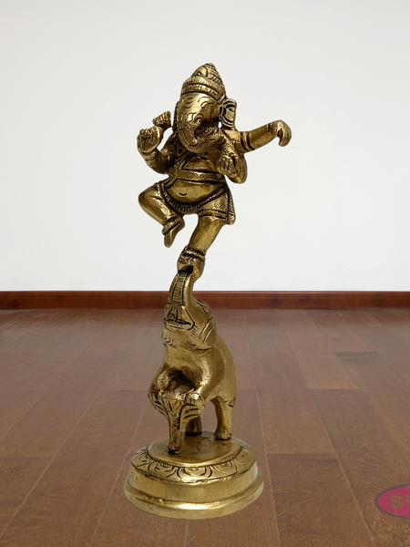 Brass Ganesh Narthanam Idol – Festive & Pooja Special