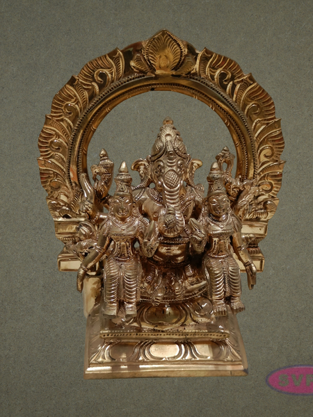Handcrafted Panchaloha Riddhi Siddhi Ganesha Idol