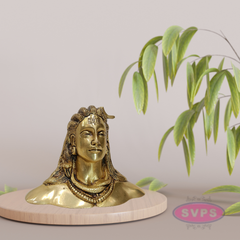 Brass Adiyogi Shiva Bust – Spiritual Home Decoration