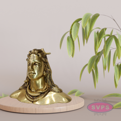 Brass Adiyogi Shiva Bust – Spiritual Home Decoration