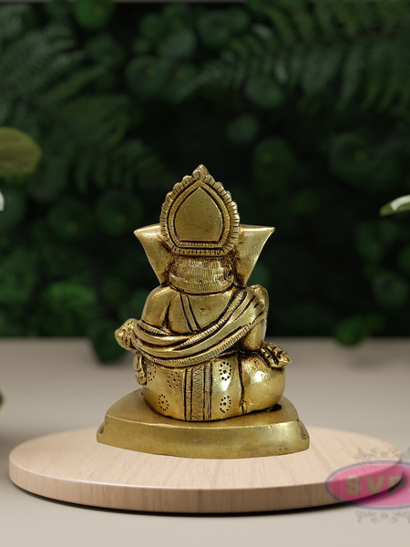 Antique Finish Brass Ganesha Idol for Home Décor & Pooja
