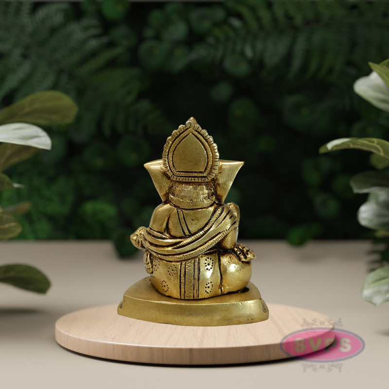 Antique Finish Brass Ganesha Idol for Home Décor & Pooja