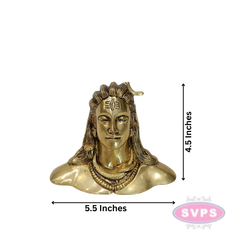 Brass Adiyogi Shiva Bust – Spiritual Home Decoration