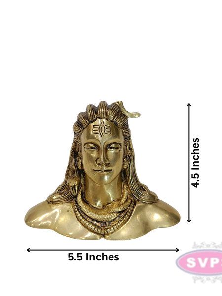 Brass Adiyogi Shiva Bust – Spiritual Home Decoration