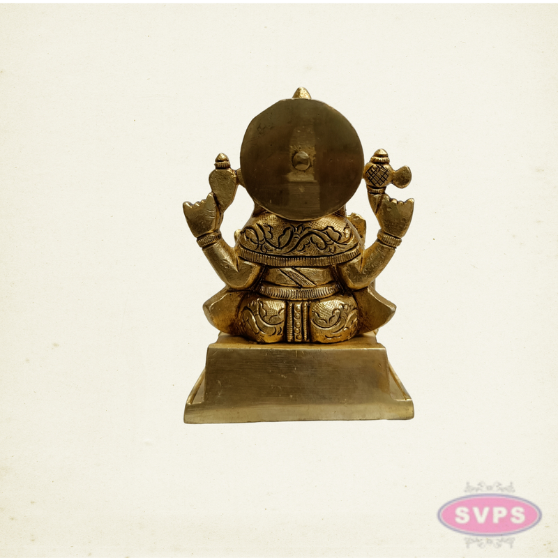 Brass Lord Ganesh Idol with Mooshika – Handmade Brass Sculpture