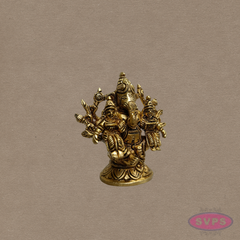 Brass Ganesha Riddhi Siddhi Statue – Handmade Home Temple Decor