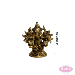 Brass Ganesha Riddhi Siddhi Statue – Handmade Home Temple Decor