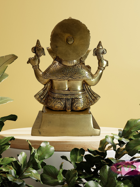 Antique Finish Brass Ashtavinayak Ganesha Idol