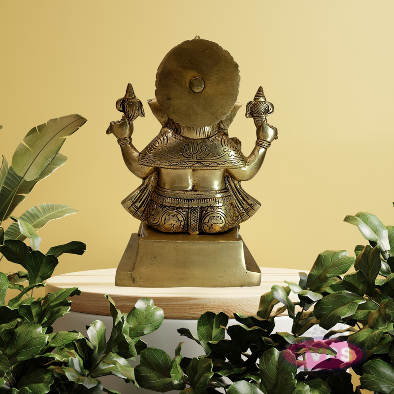 Antique Finish Brass Ashtavinayak Ganesha Idol