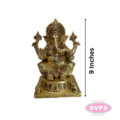 Antique Finish Brass Ashtavinayak Ganesha Idol