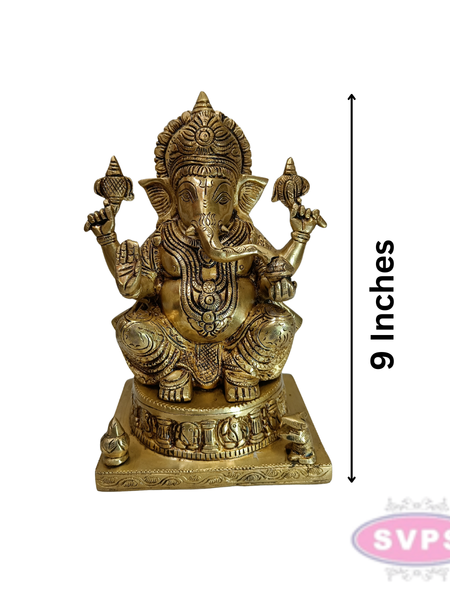 Antique Finish Brass Ashtavinayak Ganesha Idol