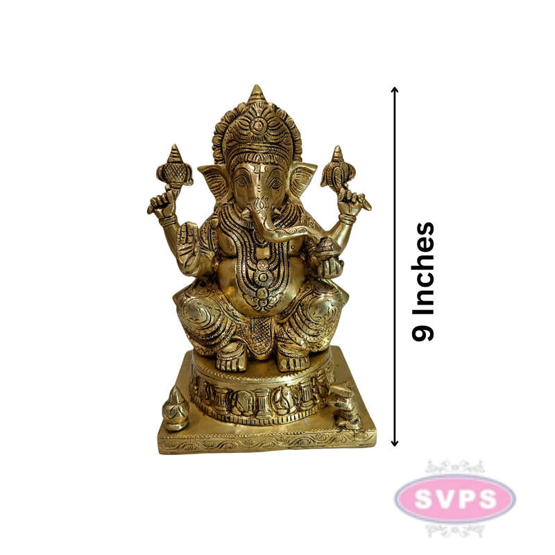 Antique Finish Brass Ashtavinayak Ganesha Idol