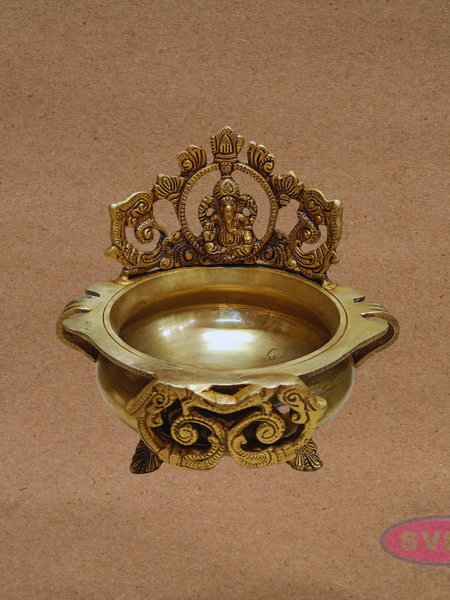 Antique Brass Ganesh Urli for Temple & Home Pooja