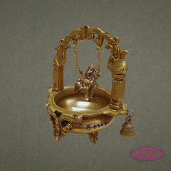 Antique Finish Brass Ganesh Jhula Urli with Ornate Arch