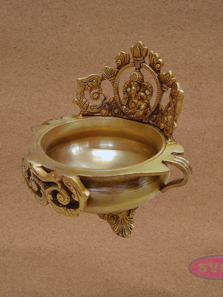 Antique Brass Ganesh Urli for Temple & Home Pooja