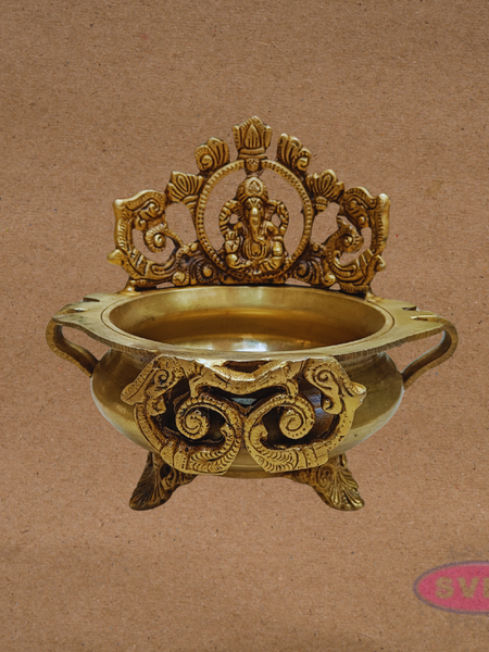 Antique Brass Ganesh Urli for Temple & Home Pooja