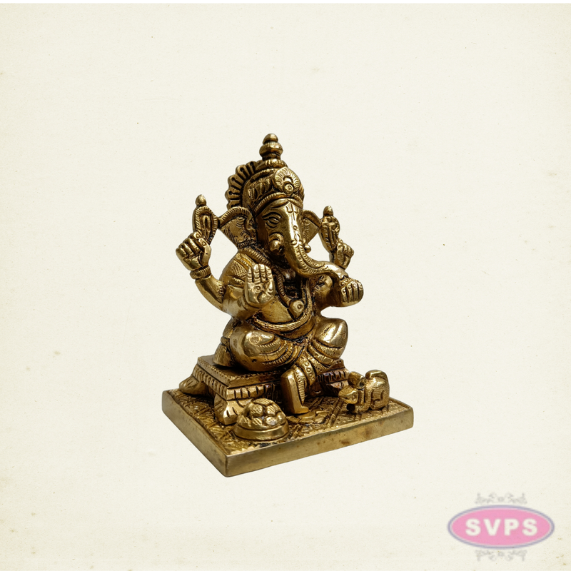 Brass Lord Ganesha Idol – Traditional Hindu Brass Statue