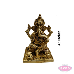 Brass Lord Ganesha Idol – Traditional Hindu Brass Statue