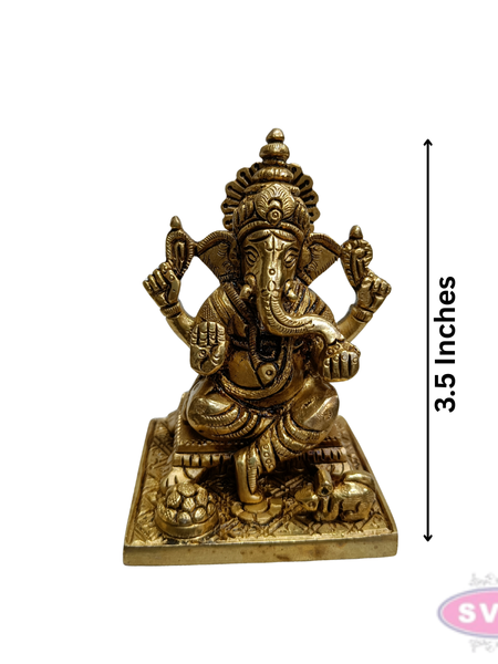 Brass Lord Ganesha Idol – Traditional Hindu Brass Statue