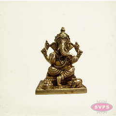 Brass Lord Ganesha Idol – Traditional Hindu Brass Statue