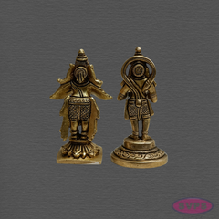 Brass Garuda Bhagavan & Hanuman Statue Combo for Mandir and Spiritual Decor