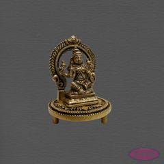 Brass Mahalakshmi Pooja Combo – Lakshmi Idol, Brass Chowki & Kumkum Manjal