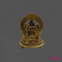 Brass Mahalakshmi Pooja Combo – Lakshmi Idol, Brass Chowki & Kumkum Manjal