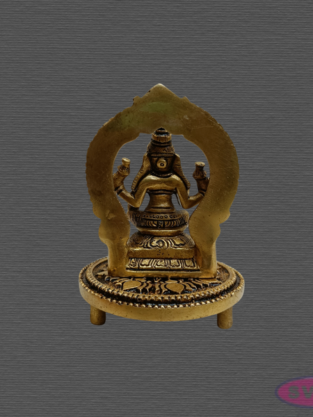 Brass Mahalakshmi Pooja Combo – Lakshmi Idol, Brass Chowki & Kumkum Manjal
