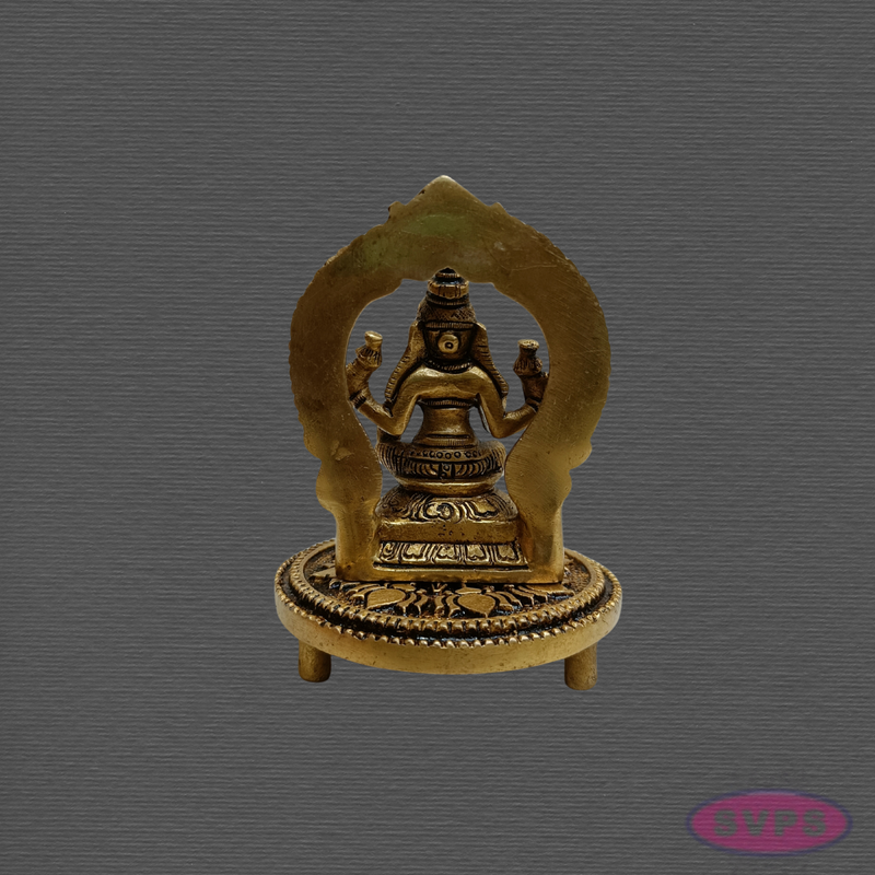 Brass Mahalakshmi Pooja Combo – Lakshmi Idol, Brass Chowki & Kumkum Manjal