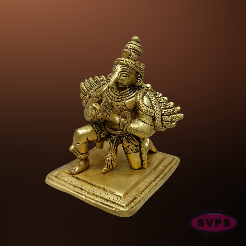 Brass Garuda Idol in Anjali Mudra – Traditional Vishnu Vahana Statue