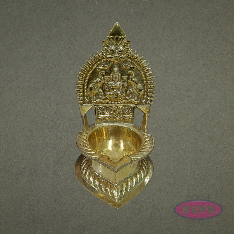 Brass Gaja Lakshmi Deepam – Traditional Pooja Oil Lamp