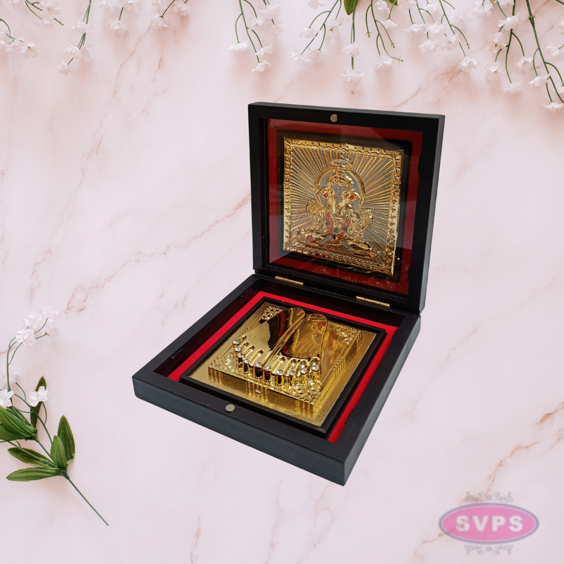 Gold Plated Sri Ganesha Padam Box