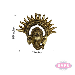 Brass Ganesha Idol With Surya Chakra Wall hanging / Showpiece