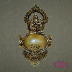 Antique Finish Brass Vinayagar Deepam – Home & Temple Use
