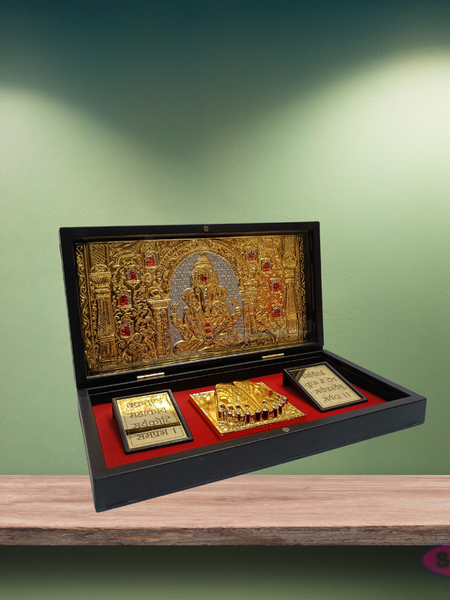 Gold Plated Ganesh Padam Box