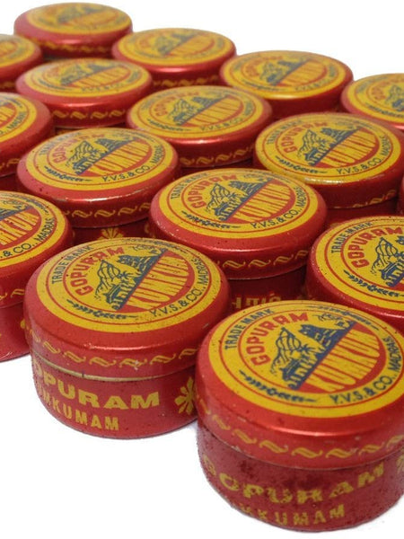 Gopuram Brand Kumkum Red Small Containers/ 20 Small box