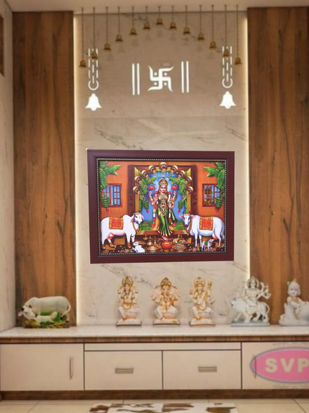 Gruha Lakshmi With Cow Photo Frame