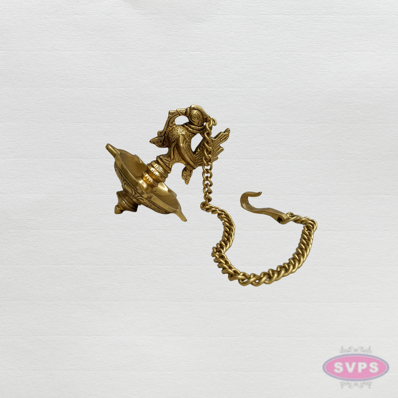 Brass Hanging Peacock & Annam Oil Lamp – Handmade Temple Diya