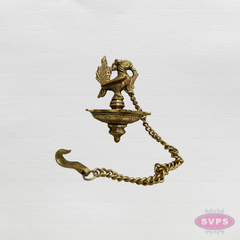 Brass Hanging Peacock & Annam Oil Lamp – Handmade Temple Diya